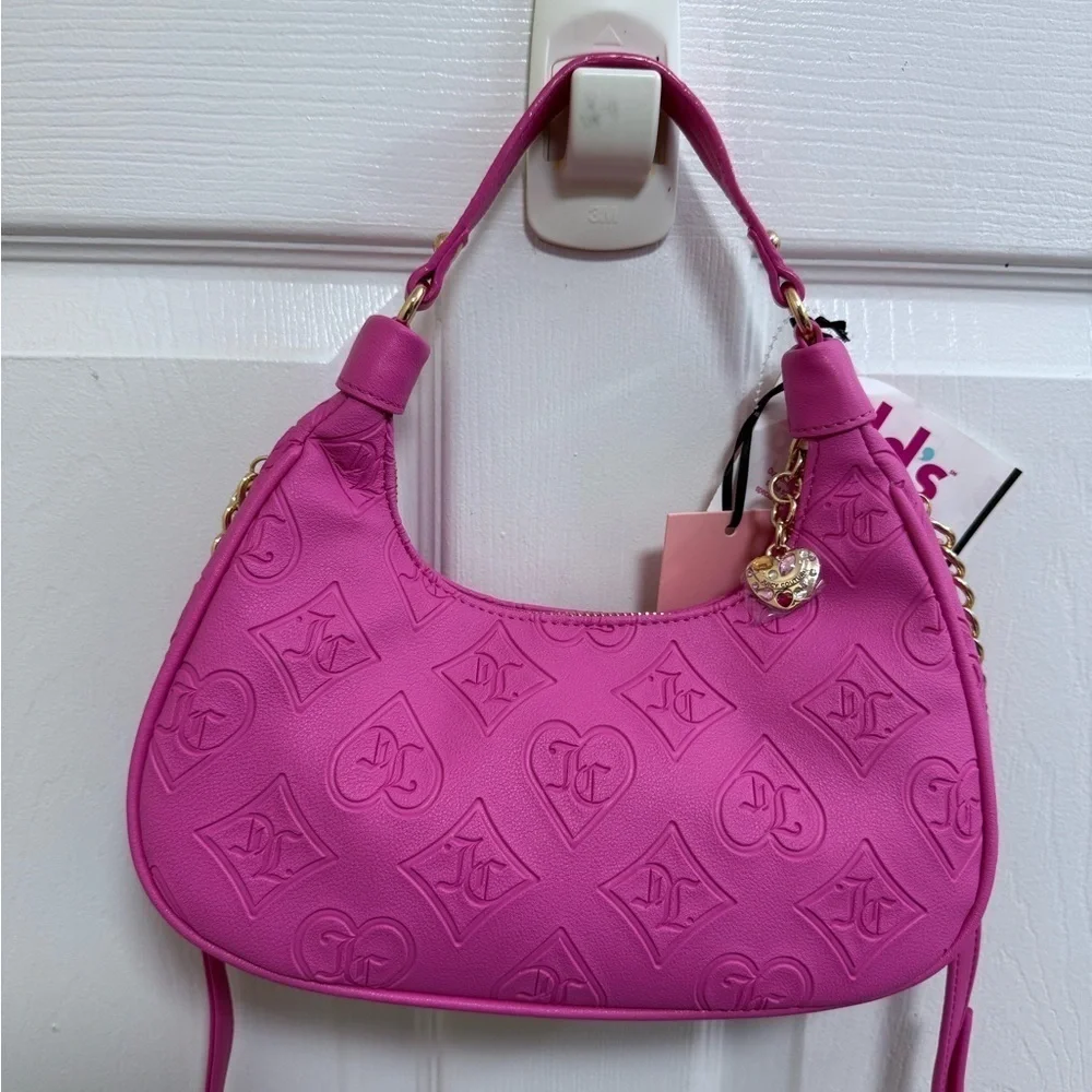 NWT Juicy Couture Pink “Glitzed Out” Hobo with Gold Accents